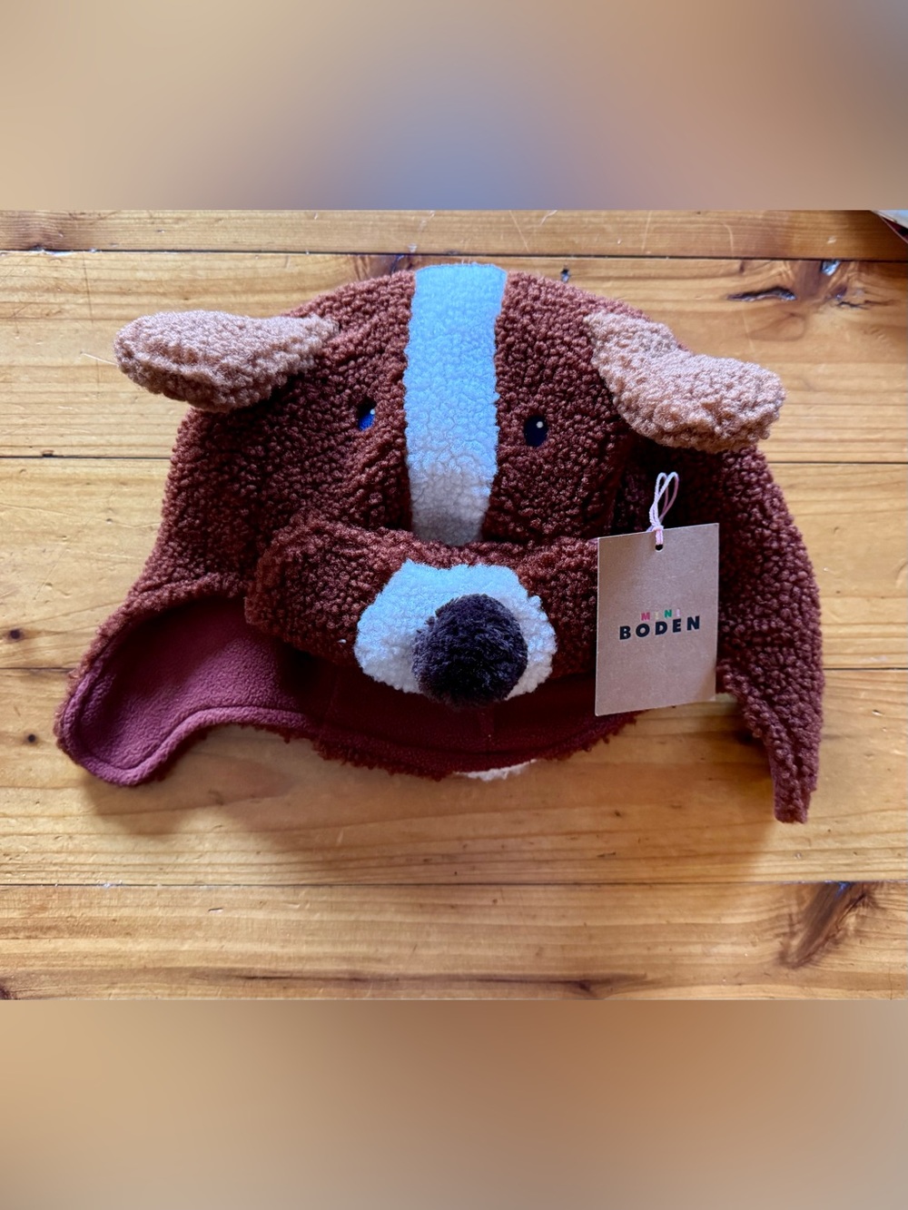 NWT Mini Boden 2-4 Years Toddler Novelty Dog Trapper Hat Winter Snow Cozy